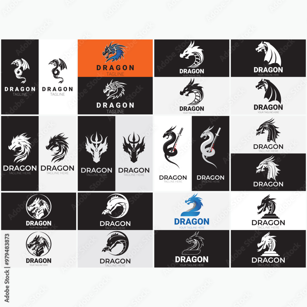 collection of dragon logos collection of dragon logos