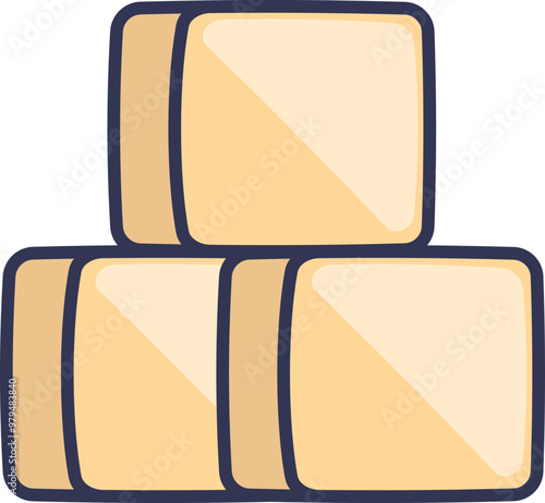 Illustration of three stacked tofu blocks, symbolizing healthy eating and plant-based protein.