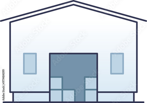 Illustration of a warehouse with boxes, symbolizing storage and logistics.