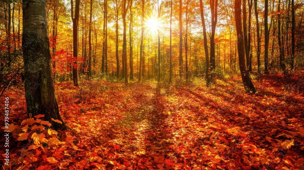Obraz premium Autumnal Forest Path