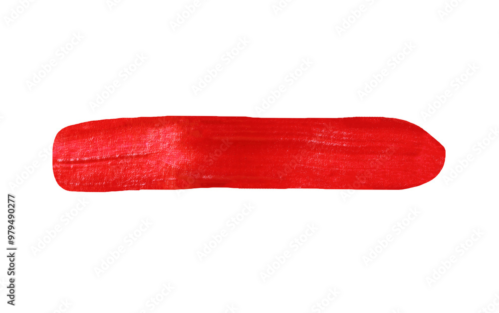 Red brush isolated with transparent image.