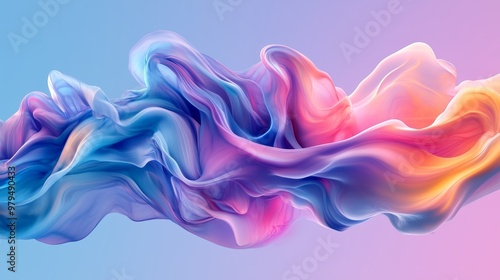 Gradient Abstract Flowing Fabric Art