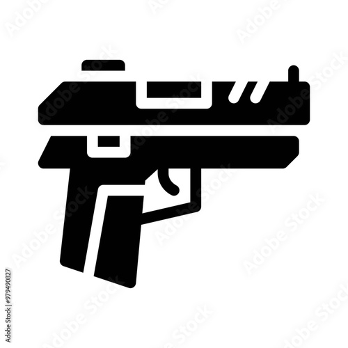 handgun glyph icon