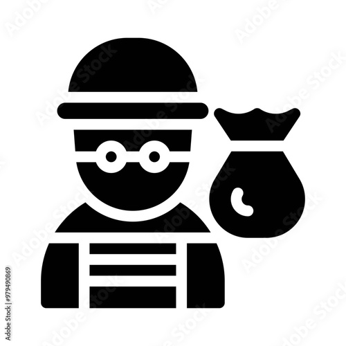 robbery bag glyph icon