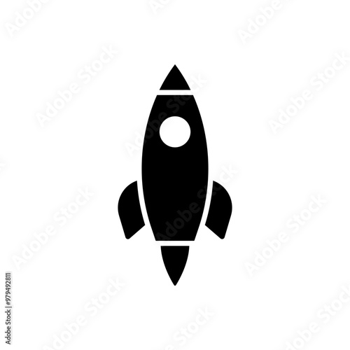 Black shuttle launch icon