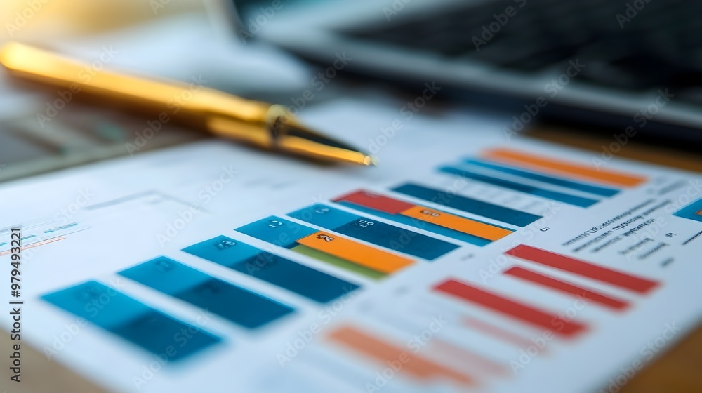 Financial data analysis and business planning on desk Financial data analysis and business planning on desk