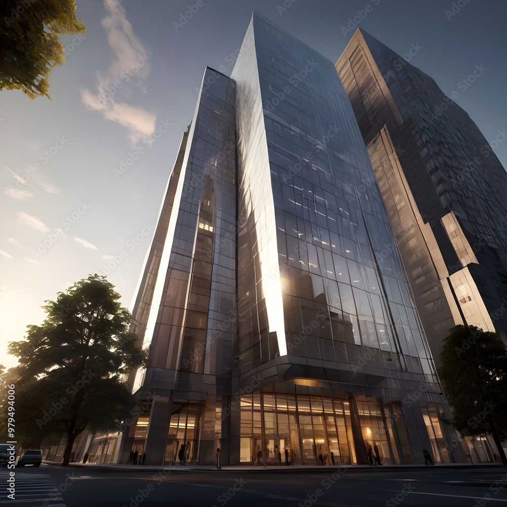 Naklejka premium Modern Glass Skyscrapers