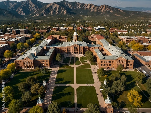 Aerial view of Colorado University, Boulder photo