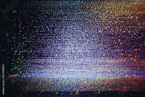 Old tv glitch error, white noise effect. Colorful abstract overlay background.