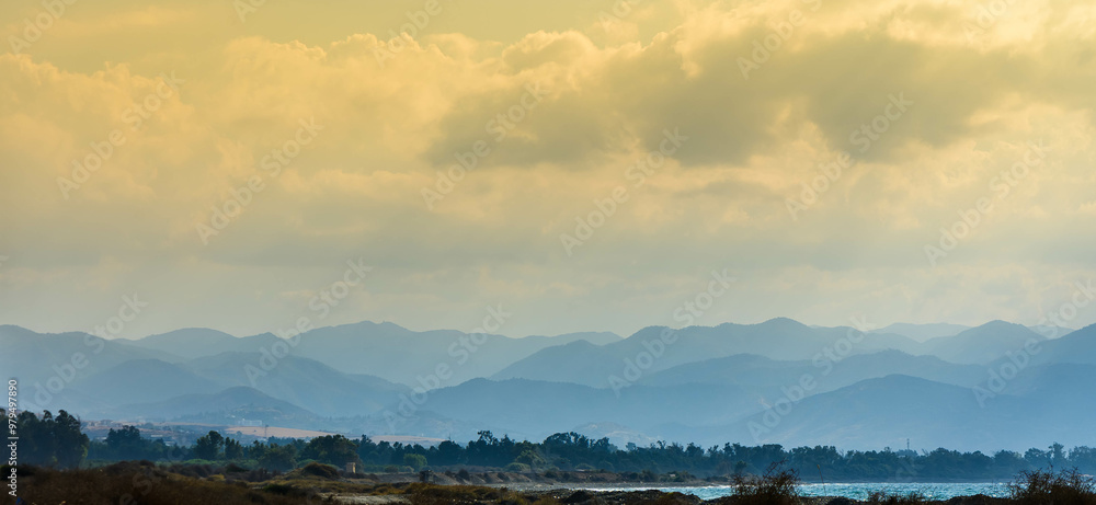 Fototapeta premium Mediterranean coastline with mountain views