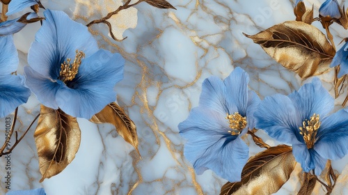 The blue and gold flowers on textured backgrounds of this set of three 3D floral wall art panels are sure to impress.