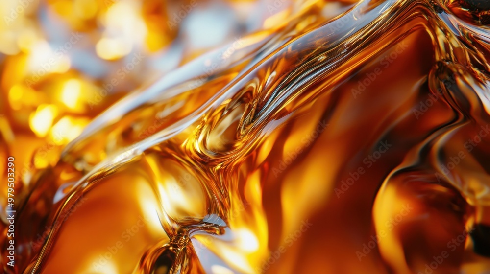 Close-up of abstract orange glass structure with vibrant reflections and glossy surface texture Close-up of abstract orange glass structure with vibrant reflections and glossy surface texture