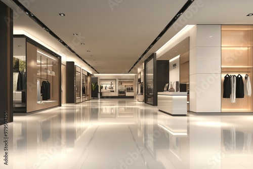 minimalist modern retail shop interior