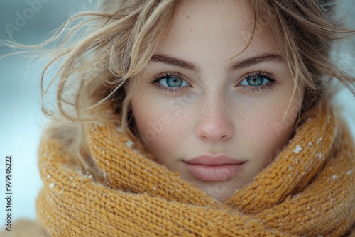 Winter Wind Whispers - Young girl in a cozy coat and scarf feeling the breeze, captured with a Sony A7R IV camera