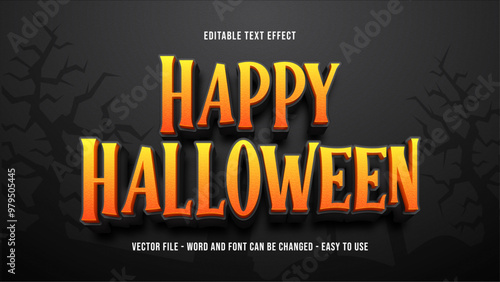 Happy halloween text effect, october festival text style effect