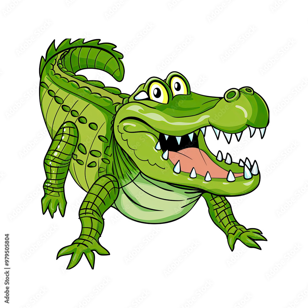 Cartoon Alligator with Open Mouth Cartoon Alligator with Open Mouth
