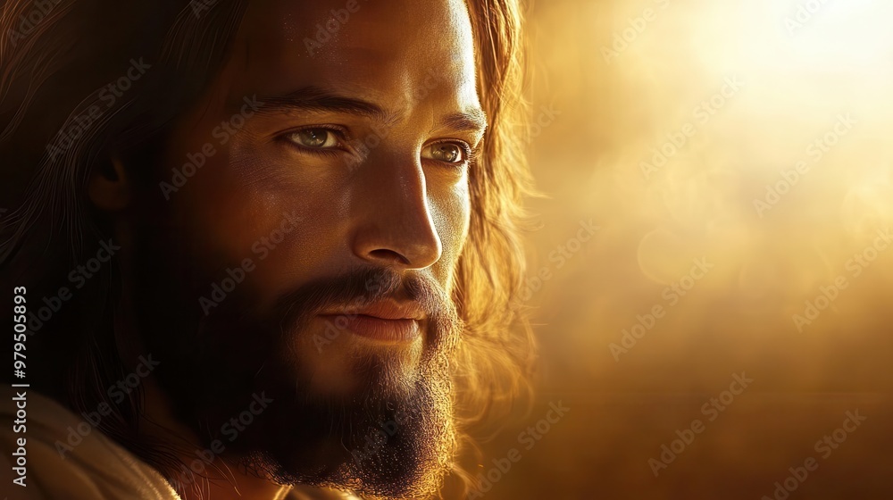 compassionate christ portrait of jesus with gentle expression and radiant light digital painting compassionate christ portrait of jesus with gentle expression and radiant light digital painting