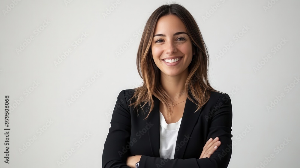 confident and successful businesswoman smiling at camera professional headshot on white background aigenerated portrait confident and successful businesswoman smiling at camera professional headshot on white background aigenerated portrait
