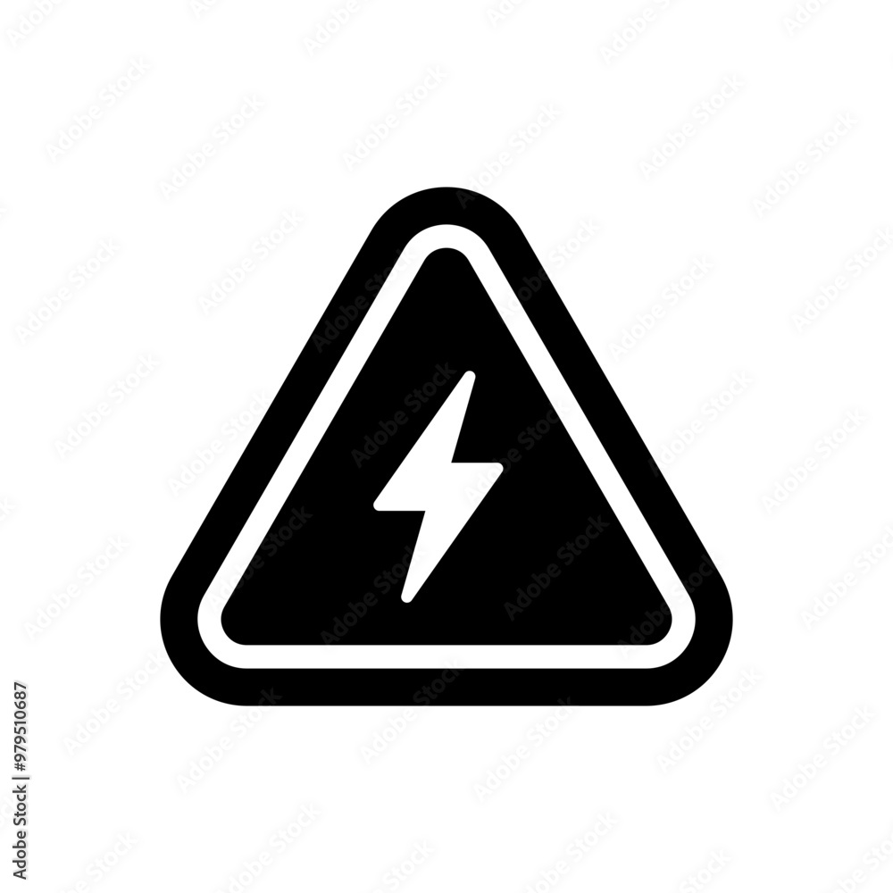 Flash sign in triangle glyph Flash sign in triangle glyph