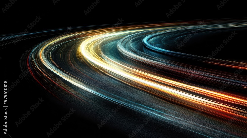 dynamic light trails on dark road long exposure abstract sparkling effect futuristic transportation concept digital art dynamic light trails on dark road long exposure abstract sparkling effect futuristic transportation concept digital art