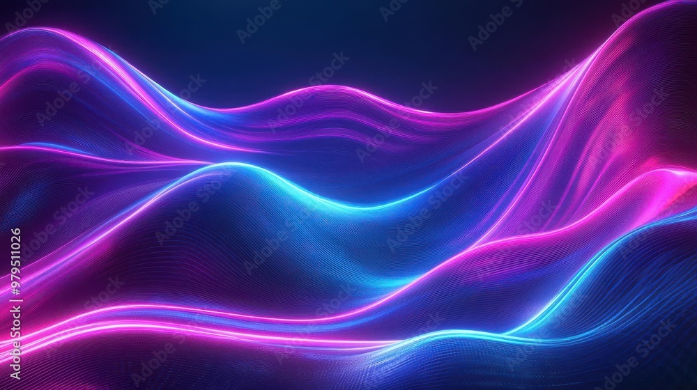 dynamic neon wave pattern forming an energetic abstract background with vibrant blues and pinks dynamic neon wave pattern forming an energetic abstract background with vibrant blues and pinks