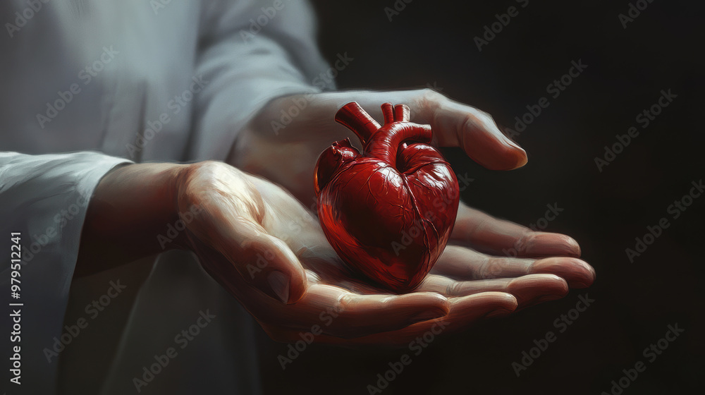 Heart on hand holding heart symbol sign healthcare medical equipment Heart on hand holding heart symbol sign healthcare medical equipment