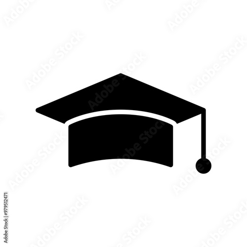 Black mortarboard icon