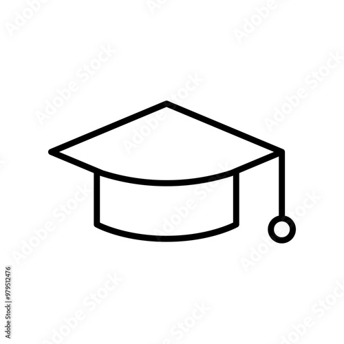 Outline mortarboard symbol