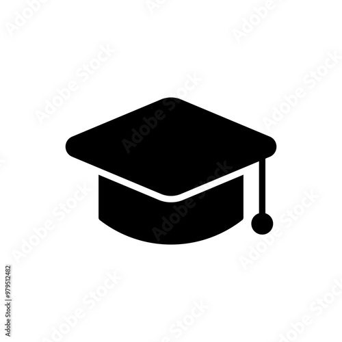 Simple graduation hat icon