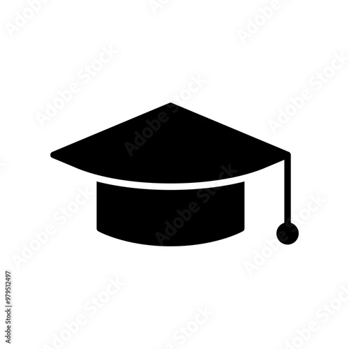 Black graduate cap icon