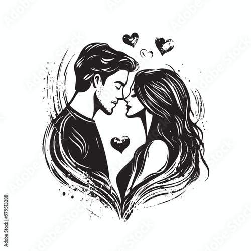 couple in love valentine vector, couple in love logo