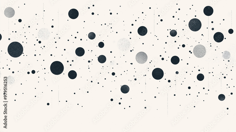 A black and white image of many dots that are connected to each other A black and white image of many dots that are connected to each other