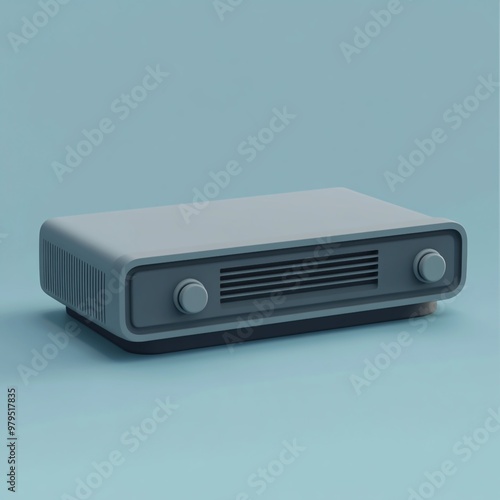 3D Media Console Icon: Furniture for Entertainment Systems Illustration Logo