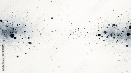 A black and white image of many dots that are connected to each other