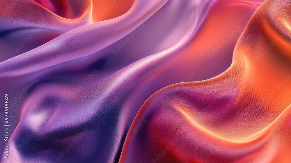 Flowing red and purple silk fabric with smooth, wavy textures Flowing red and purple silk fabric with smooth, wavy textures