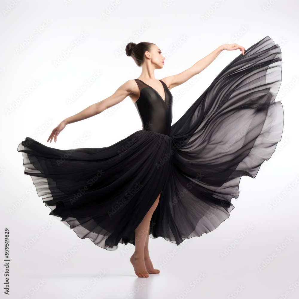 Beautiful ballerina in a black silk skirt dancing woman recreation. Beautiful ballerina in a black silk skirt dancing woman recreation.