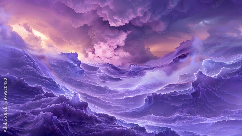 Abstract Landscape Wallpaper in Stunning Purple Tones: Color of the Year Abstract Landscape Wallpaper in Stunning Purple Tones: Color of the Year