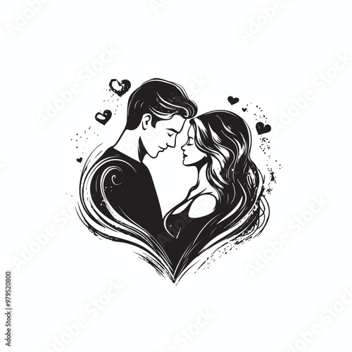 couple in love valentine vector, couple in love logo