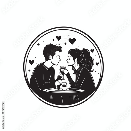 couple in love valentine vector, couple in love logo