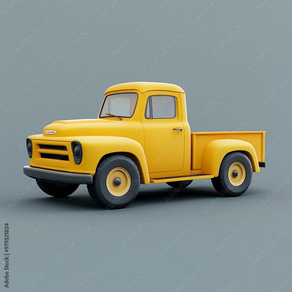 3D Pickup Truck Icon: Versatile Vehicle with Open Cargo Illustration Logo 3D Pickup Truck Icon: Versatile Vehicle with Open Cargo Illustration Logo