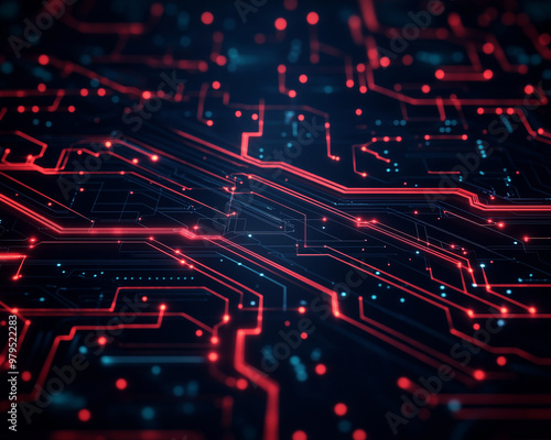 Wallpaper Mural A close up of a circuit board with many small orange and blue dots Torontodigital.ca