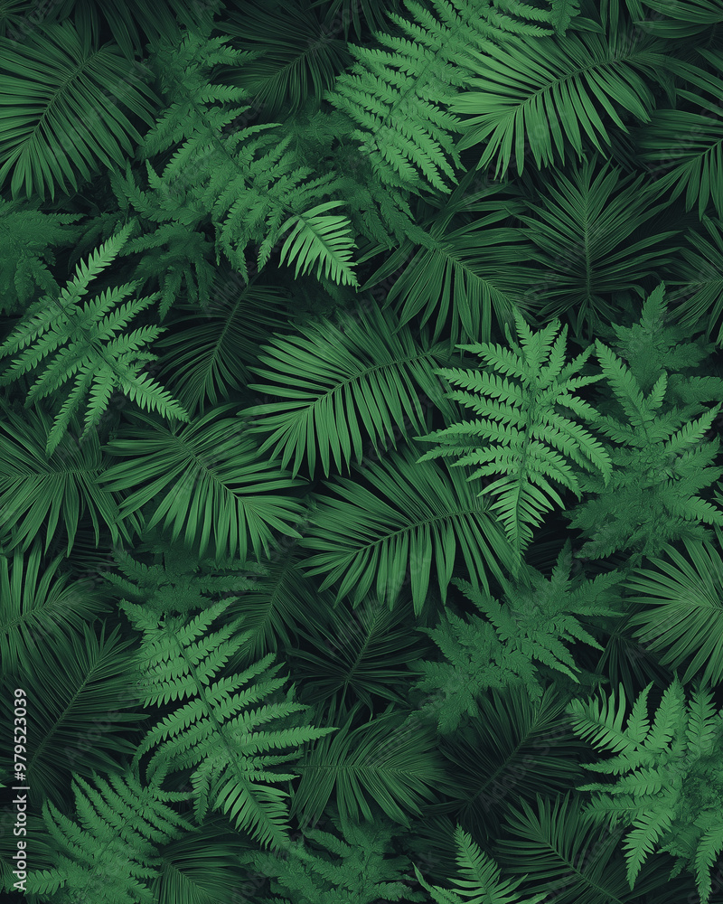 A close up of green leaves with a lush green background A close up of green leaves with a lush green background