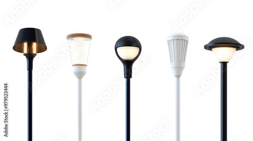 outdoor lighting fixtures isolated on transparent background photo