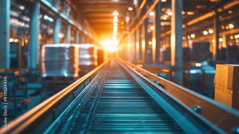 Obraz premium Efficient Materials Management in a Factory, showcasing organized components, streamlined workflows, productivity enhancements, and a well-coordinated industrial environment.