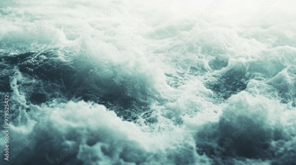 Powerful ocean waves crashing during daylight in stormy sea landscape Powerful ocean waves crashing during daylight in stormy sea landscape
