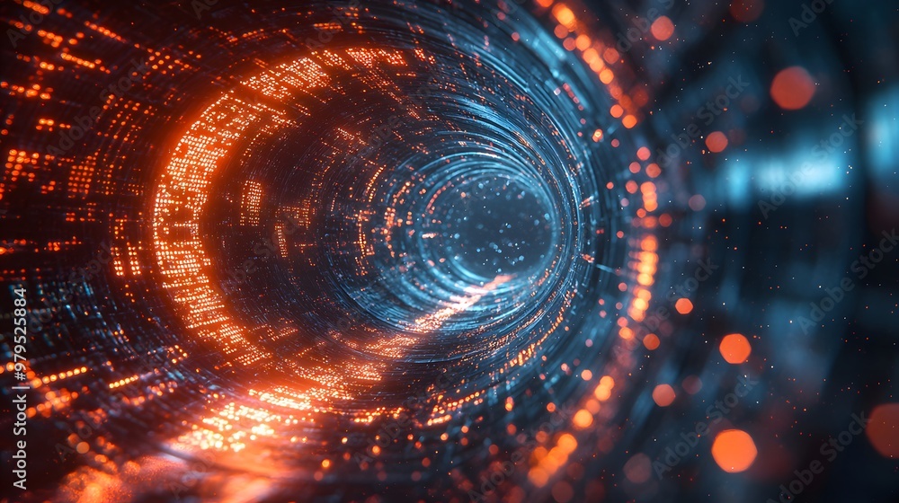 Immerse Yourself in a Futuristic Glowing Tunnel of Light and Technology That Sparks the Imagination. Abstract Tunnel Background Immerse Yourself in a Futuristic Glowing Tunnel of Light and Technology That Sparks the Imagination. Abstract Tunnel Background