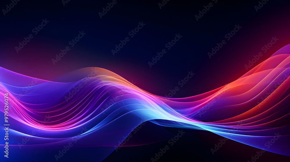 Fototapeta premiumPhoto Glow Flow big neon wave background