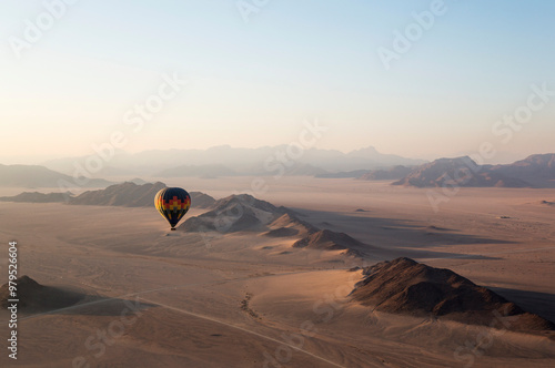 Aerial view from a second balloon. Namib Desert, Kulala Wilderness Reserve, Namibia. photo