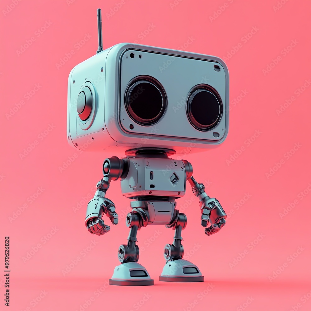 3D Robot Icon: Automated Machine with Human Features Illustration Logo 3D Robot Icon: Automated Machine with Human Features Illustration Logo