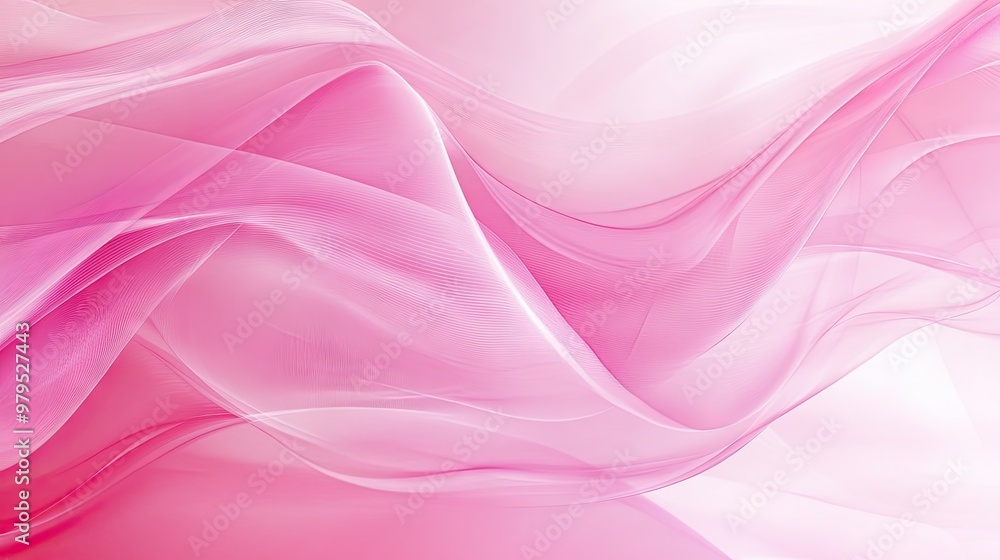 Obraz premium A textured pink abstract background with flowing lines and soft shadows, creating a light and airy look.